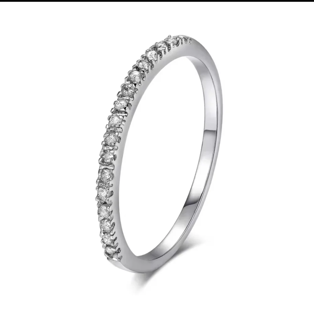 Delicate Micro Pave Zircon Stackable Rings - Picture 1 of 1
